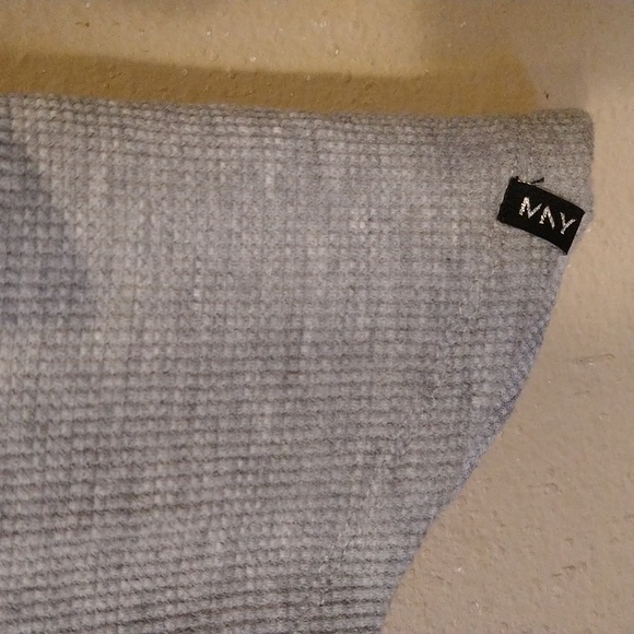 Marc New York Asymmetric Hem Draped Neck Long Sleeve Thermal Knit Tunic - Picture 3 of 4